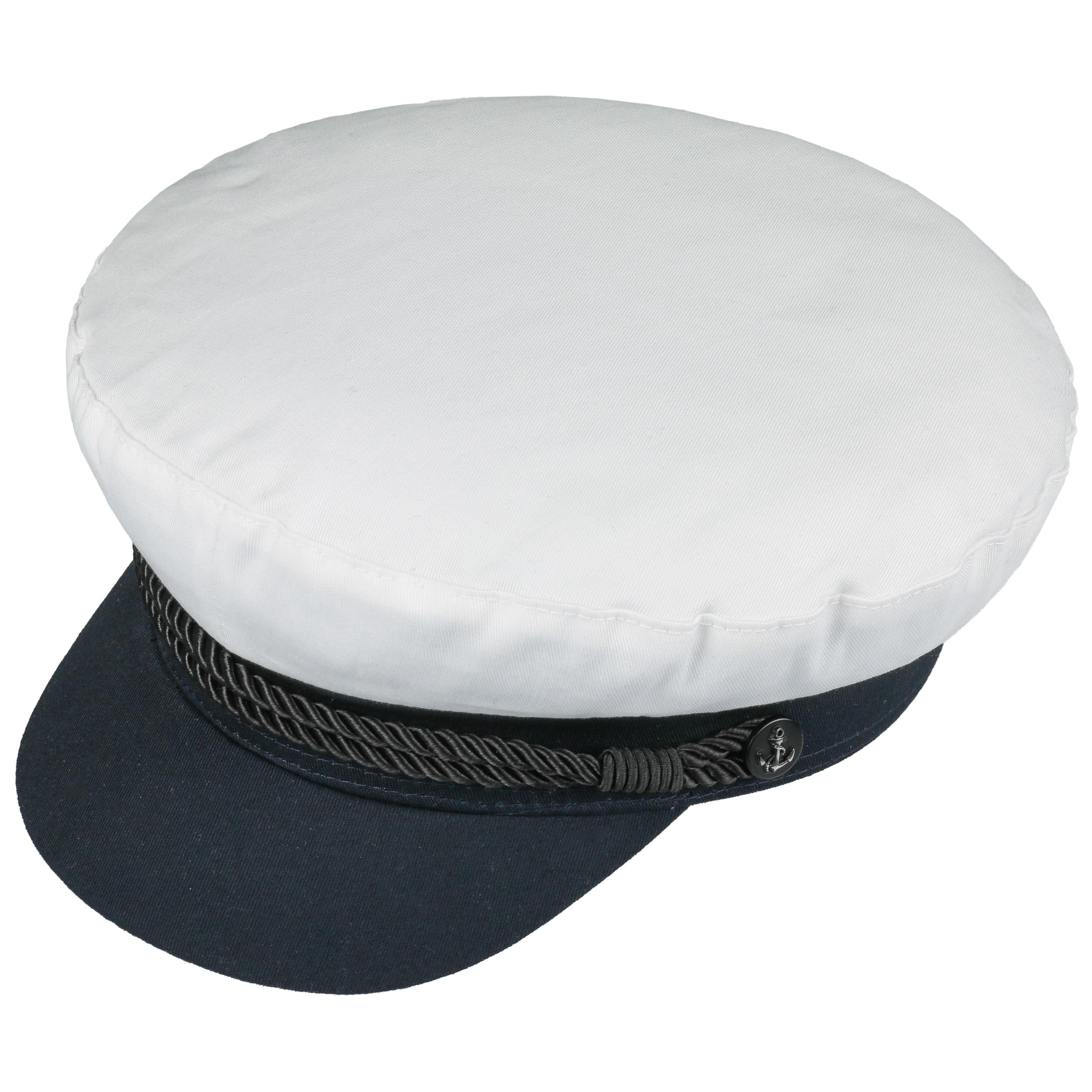 HAMMABURG Casquette de Marin White Starline Femme/Homme - Bonnet Capitaine avec Visiere Hiver Automne Ete Printemps Printemps-ete