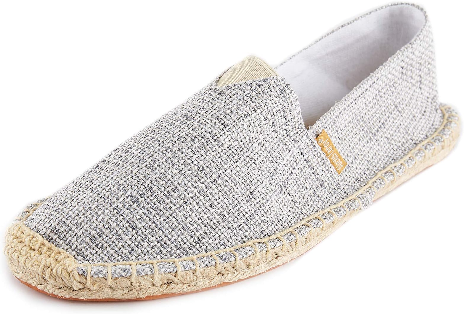 Alexis Leroy Men Classic Canvas Slip-on Flat Espadrilles with Straw Braided