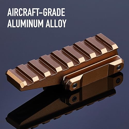 Miniatura 7 de HIRAM Picatinny Optics - Soporte elevador de 8 ranuras para miras de rifles, soporte táctico de riel de perfil bajo de 3.5 pulgadas con amortiguador