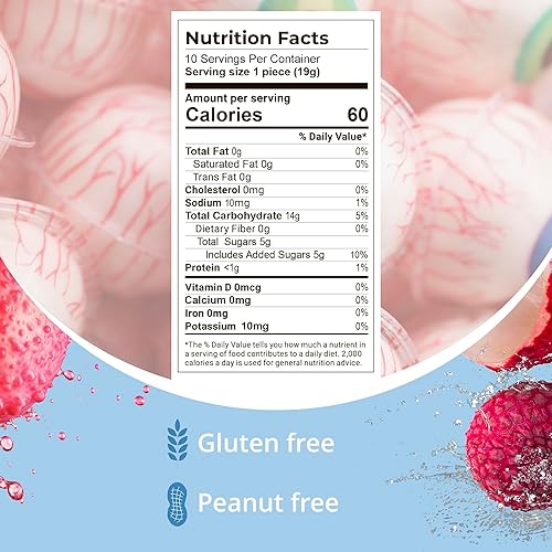 Miniatura 5 de Gummy Candy - Gomitas grandes rellenas de gelatina, caramelos de gomita Crazy Eye, 17 globos oculares de caramelo envueltos individualmente, ojos