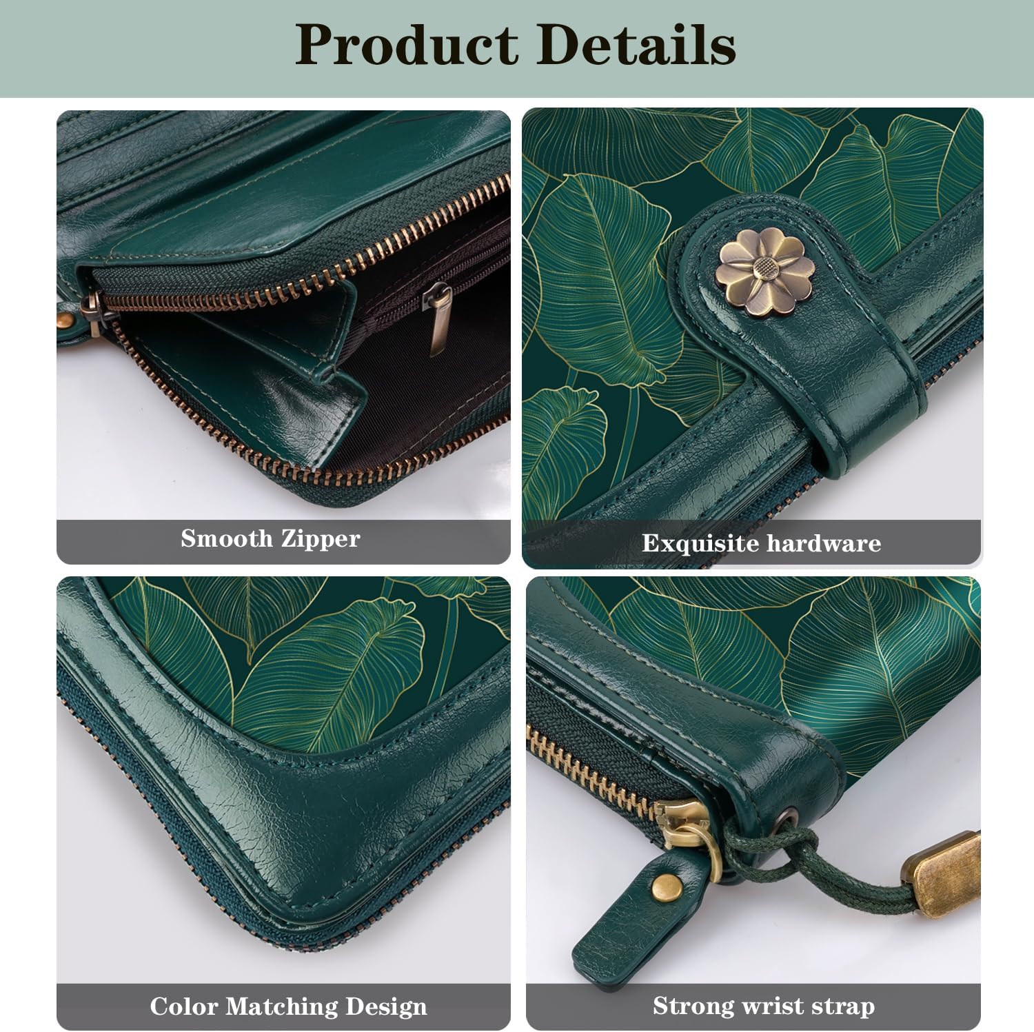 Wallets for Women Multi Card Holder Wallet Clutch Wallet Card Holder Organizer Ladies Purse with Wrist strap Purse - Image 5