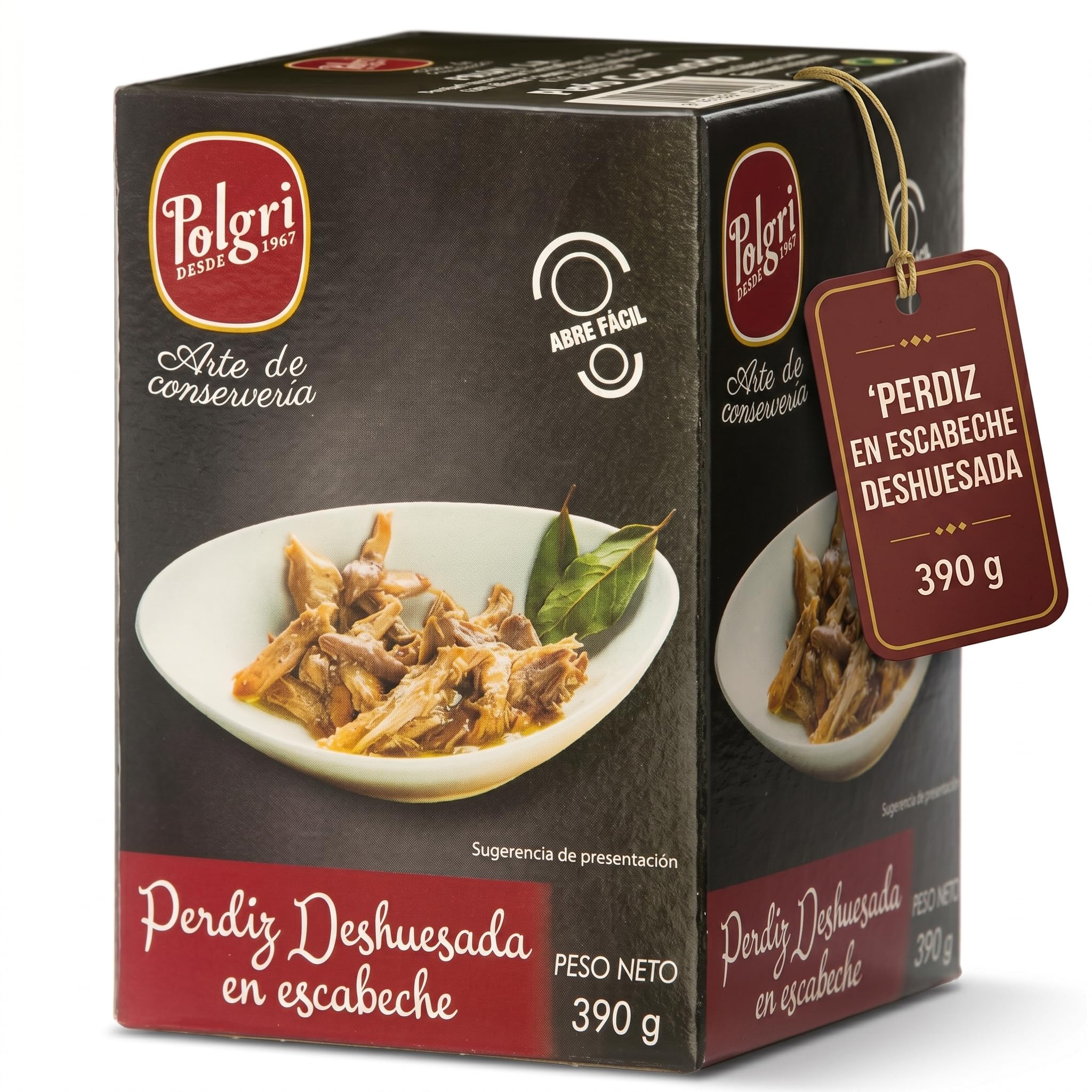 POLGRI Perdiz Deshuesada en Escabeche 390 g Lata Conserva Gourmet Carne de Caza Aperitivo Artesano Receta Manchega Tradicional 50% Carne Real Desde 1967