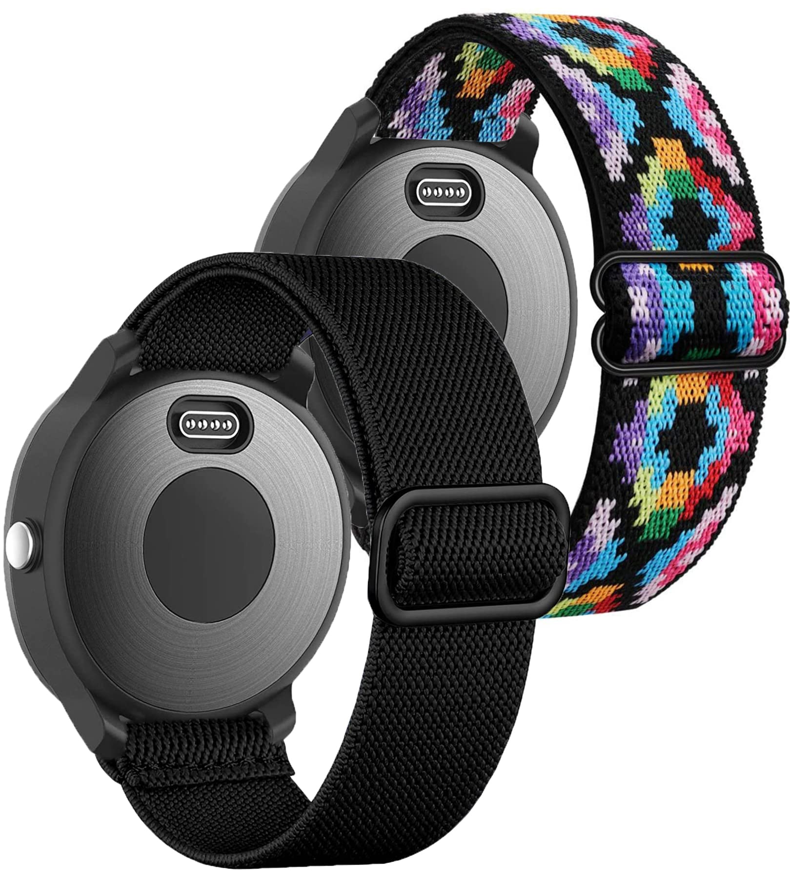 GARTOO Elastic Bands for Garmin Vivoactive 5 Watch Band, Garmin Venu/Sq/Sq 2/Forerunner 165/55/245/645 Music Watch Bands, 20mm Nylon Sport Wristband