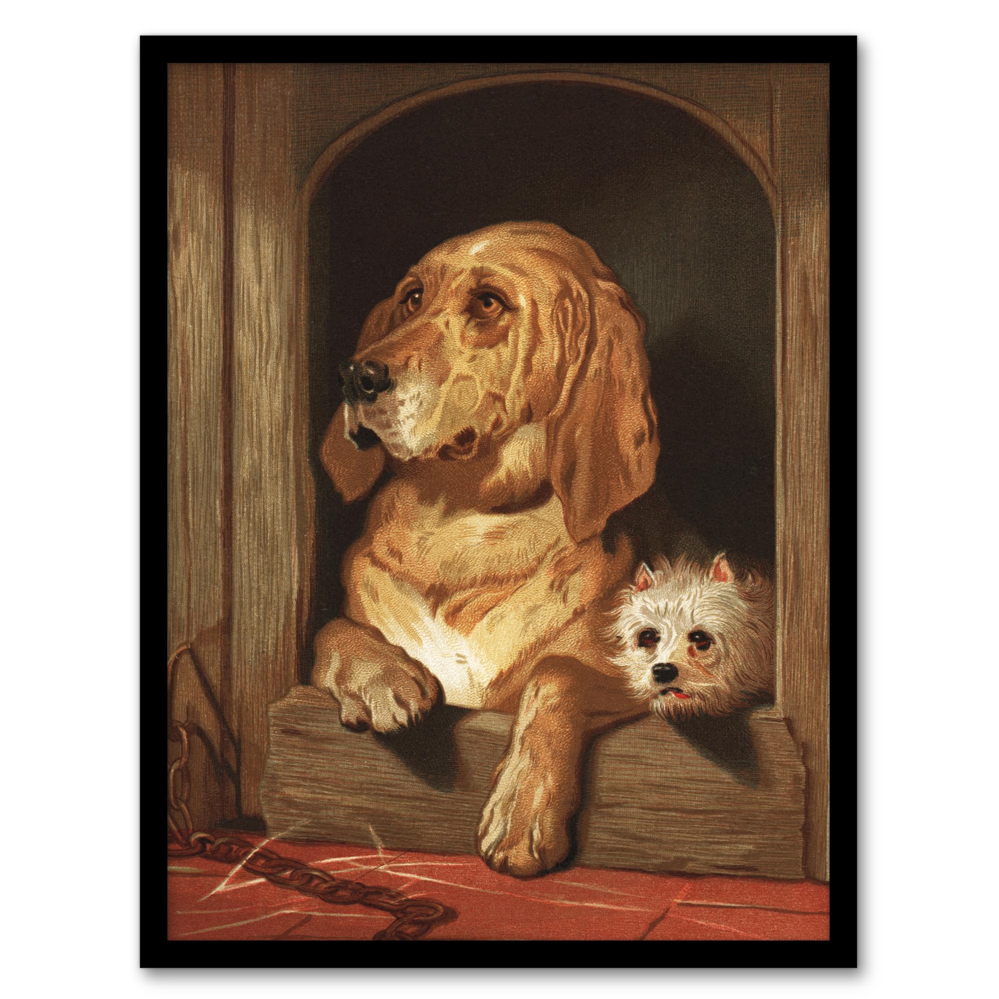 Artery8 Sir Edwin Landseer Dignity and Impudence Dog Portrait Framed Wall Art Print Home Décor A3