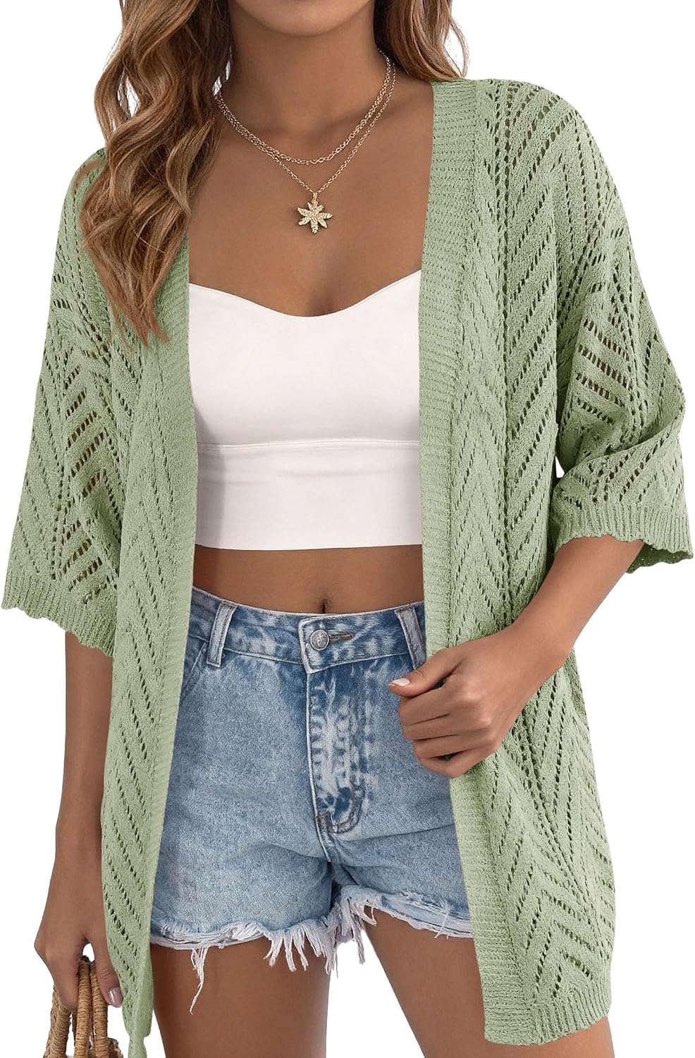 PRETTYGARDEN Women's Lightweight Summer Cardigans 2026 Short Sleeve Knit Crochet Coverups Spring Boho Beach Vacation Clothes - Image 7