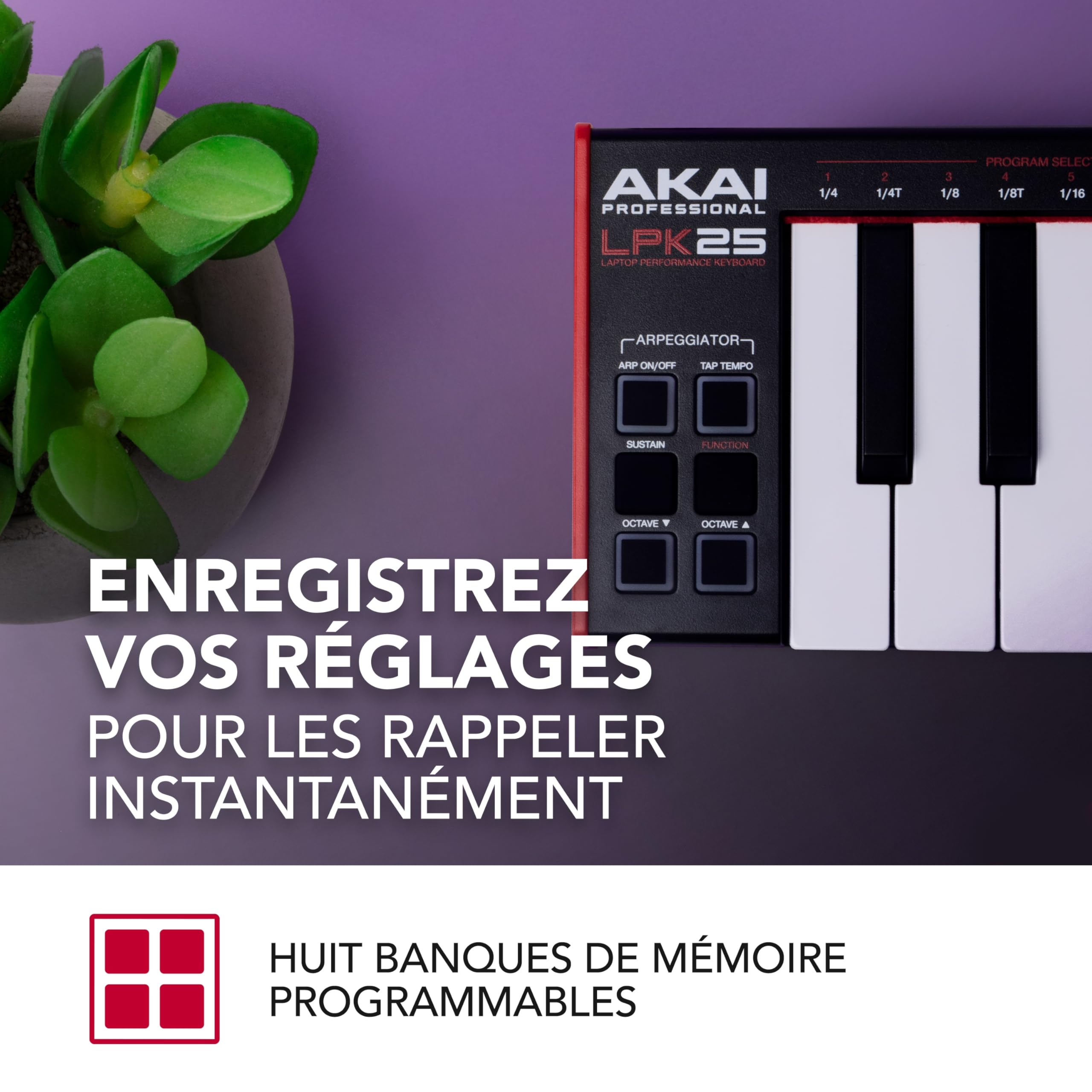 Akai Professional LPK25 - Clavier MIDI USB avec 25 Touches Synthé Réactives pour Mac et PC, Arpégiateur et Logiciel de Production Musicale