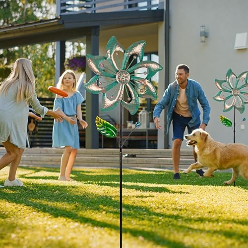 Miniatura 32 de 2 paquetes de molinos de viento para exteriores, molino de viento para patio, molinetes, molinillos de viento para patio, jardín, molinillos