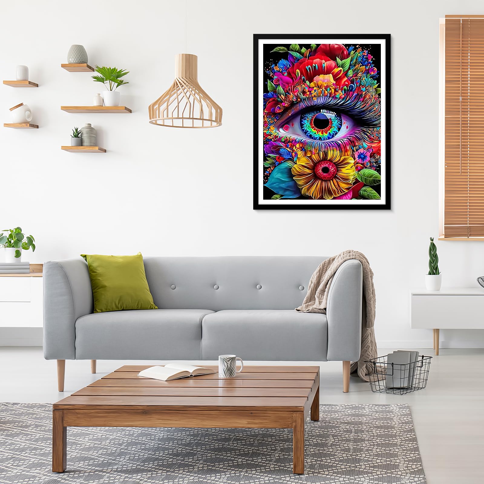 MAXBYE 5D Diamond Painting Kits for Adults Flower Eye DIY Diamond Painting Set Diamond Art Pictures Cross Embroidery Painting Kits for Home Wall Decor 12x16inch - Image 2