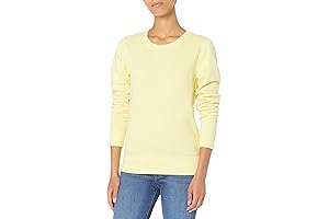 Women's French Terry Fleece Yellow Crewneck Sweatshirt