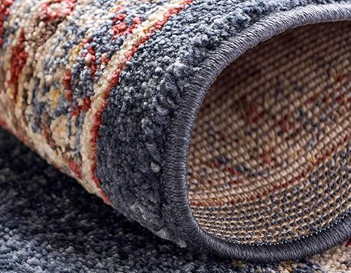 Miniatura 6 de Unique Loom Utopia Collection - Alfombra tradicional clásica de inspiración vintage con tonos cálidos (7 pies x 10 pies, rectangular, azul