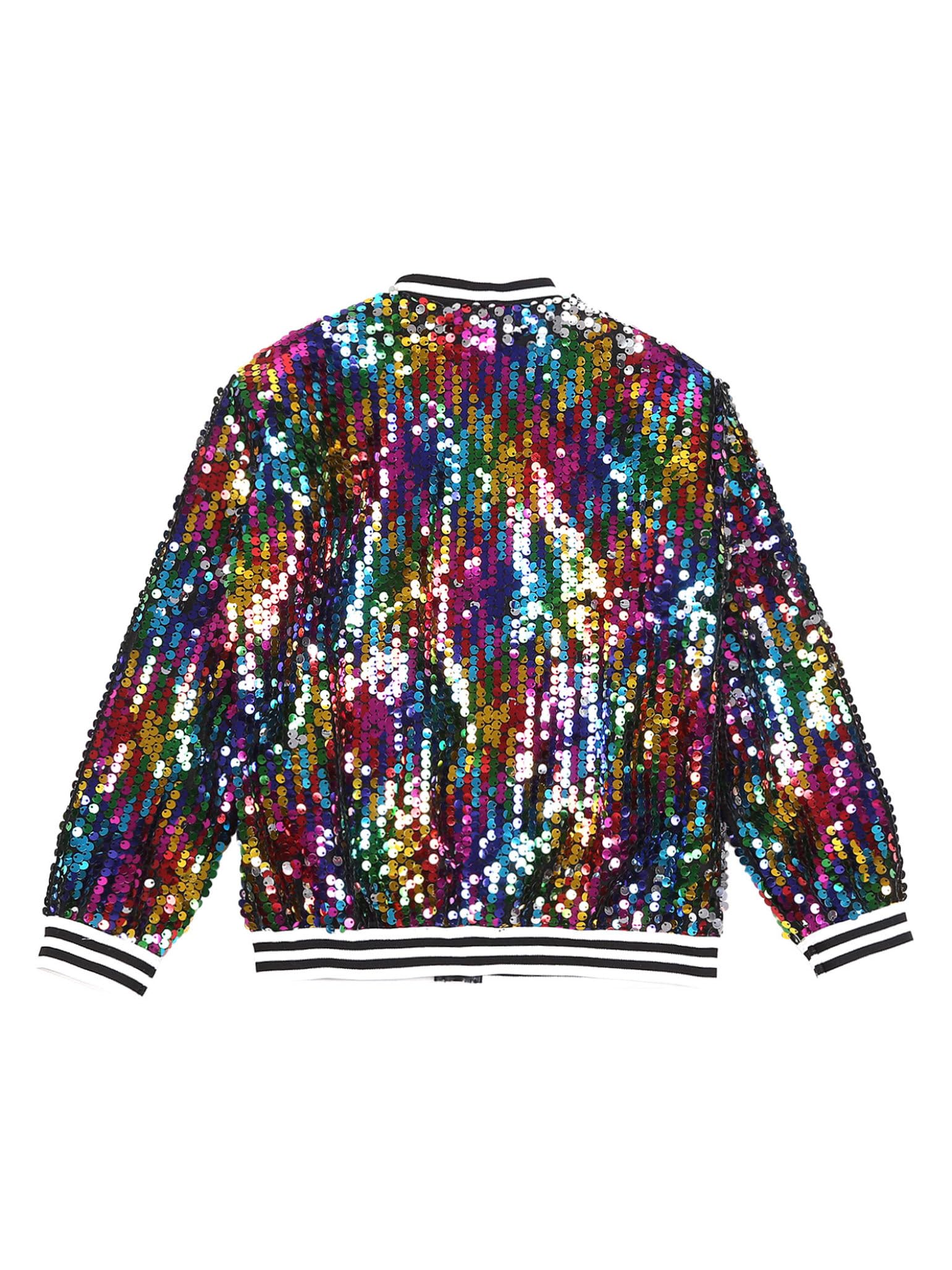 Enfants Filles Garçons Veste À Paillettes Veste Baseball Brillante Manches Longues Sport Métallisée Décontractée Tenue De Performance Pour Hip