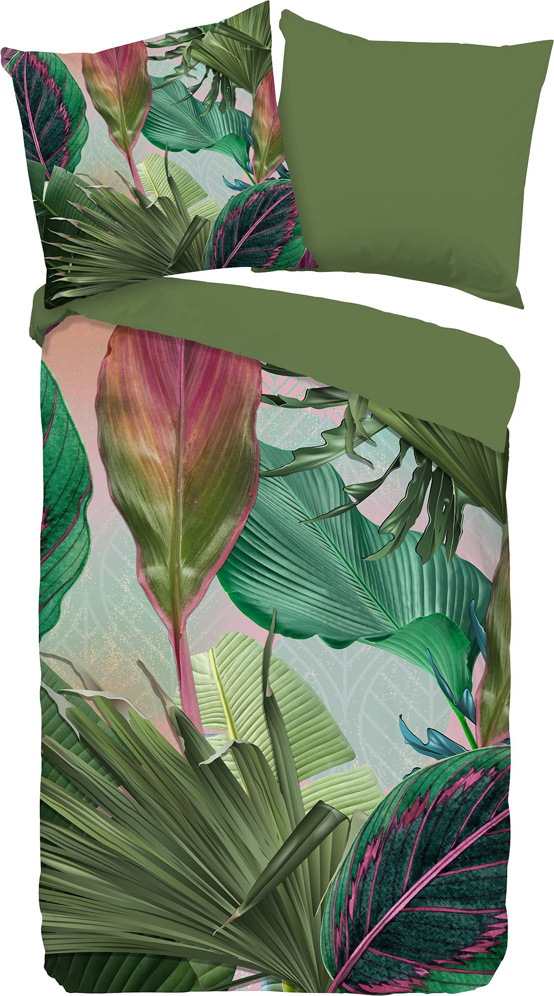 Juego de cama reversible verde antiarrugas de 200 x 200 cm para fundas de edredón
