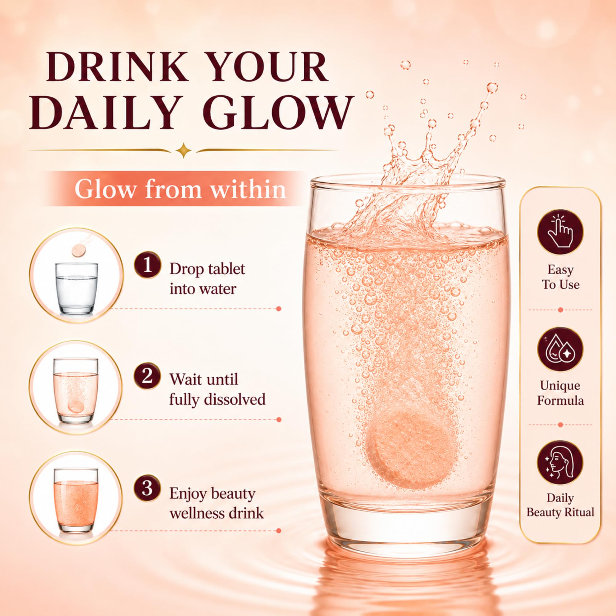glutathione dissolved in water The Modern Ritual Glow Booster L-Glutathione + Collagen Effervescent Tablets Glutathione levels