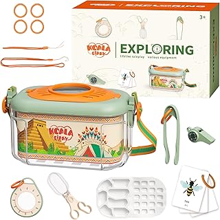 Bug Catcher for Kids Explorer Bug Catching Kit,Magnifying Glass, Tweezers, Whistle & Compass, Learning