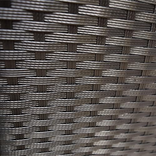 Miniatura 5 de Oakland Living Balcón interior y exterior, terraza, porche, piscina, 113 galones, caja de almacenamiento de mimbre con marco de metal, color negro