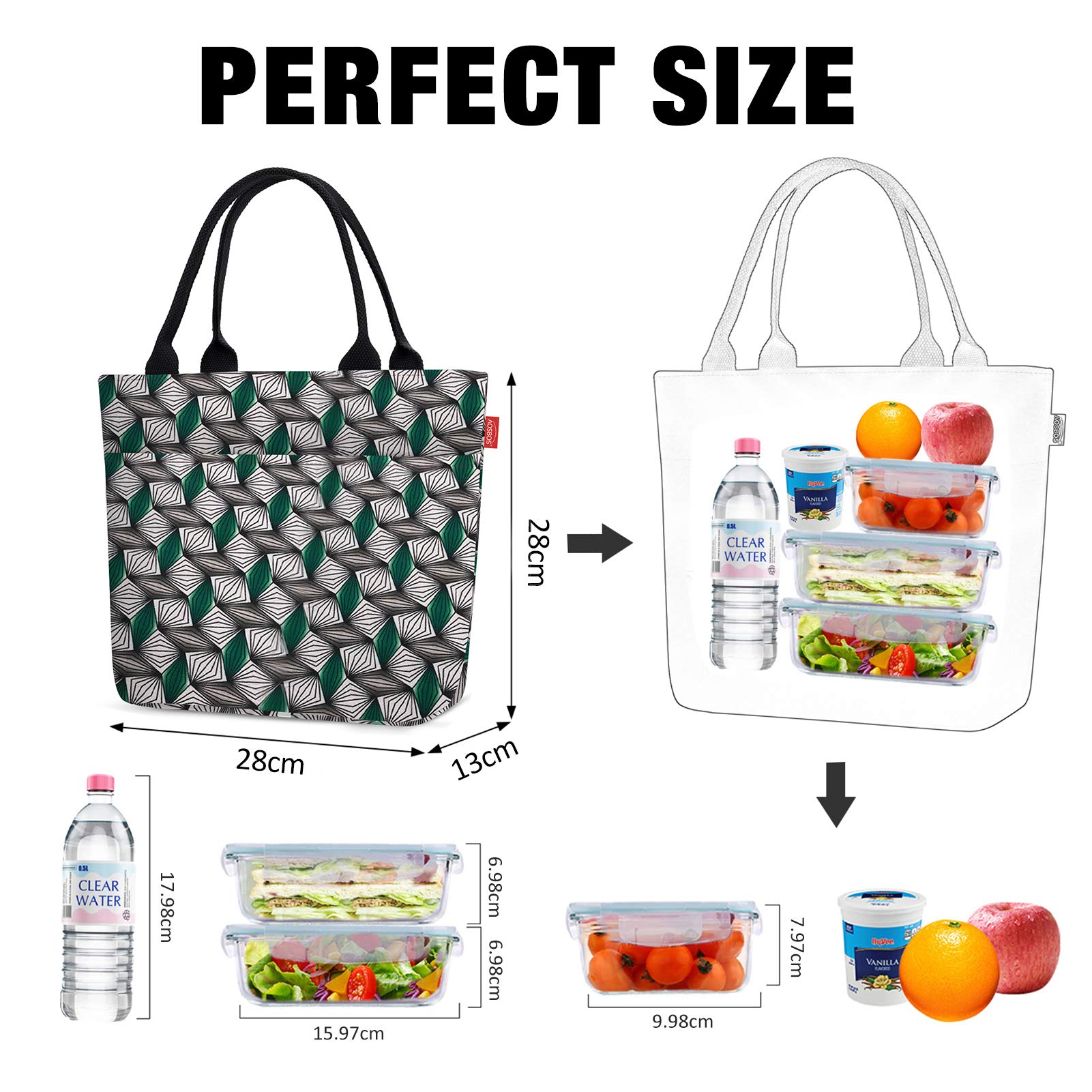Aosbos Mini-koeltas, kleine lunchtas, heren, isoleertas, opvouwbaar, voor werk, school, maaltijd prep tas, waterdicht, lunchtas, ritssluiting, koelbox, thermotas, 7,5 l, honingraat, zwart Aosbos Mini-koeltas, kleine lunchtas, heren, isoleertas, opvouwbaar, voor werk, school, maaltijd prep tas, waterdicht, lunchtas, ritssluiting, koelbox, thermotas, 7,5 l, honingraat, zwart