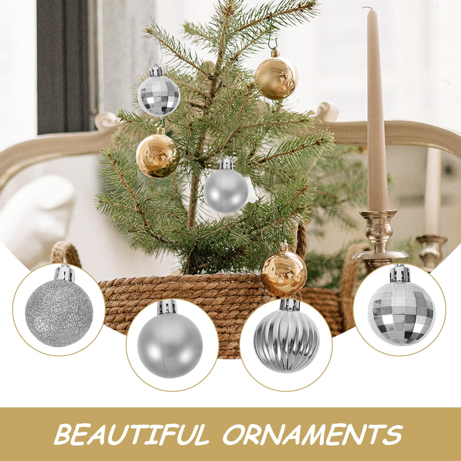 Toyvian 180 Pièces Boules Décoratives de Noël à Suspendre, PVC
