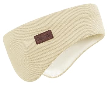Winter Ear Warmer Headband for Men Women Double-Layer Knit Ear Muffs Cover with Fuzzy Lining for Running and Cycling Beige, One Size