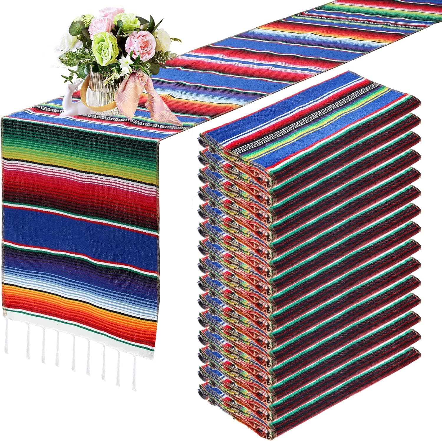 15 Pcs Mexican Table Runner Fiesta Mexican Theme Party