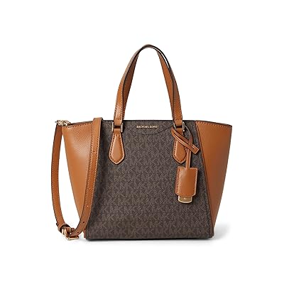 MICHAEL Michael Kors Taryn Small Convertible Top Zip Tote Crossbody Cross Body Handbags Brown/Acorn