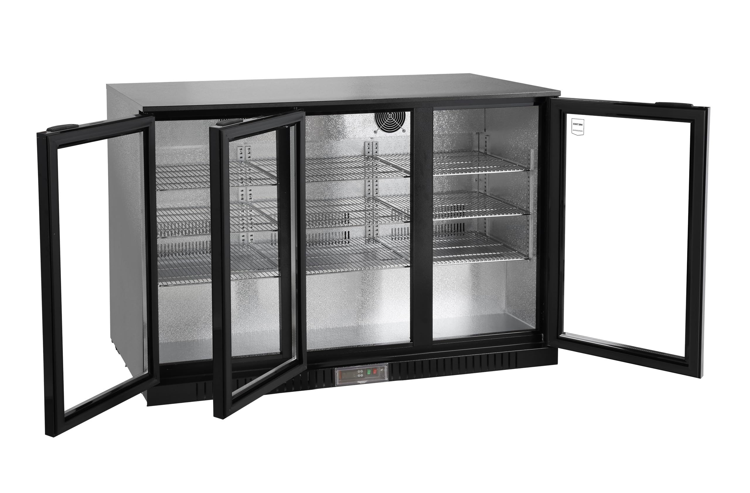 METRO Professional Arrière bar 3 portes GBC3003 aluminium/verre 135x53x86,5 cm 308 L froid ventilé 160 W noir