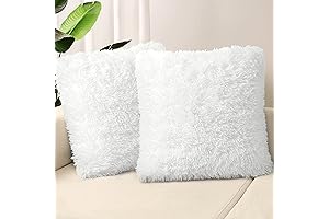 TOONOW Decorative White Fur Pillow Covers for Any Room