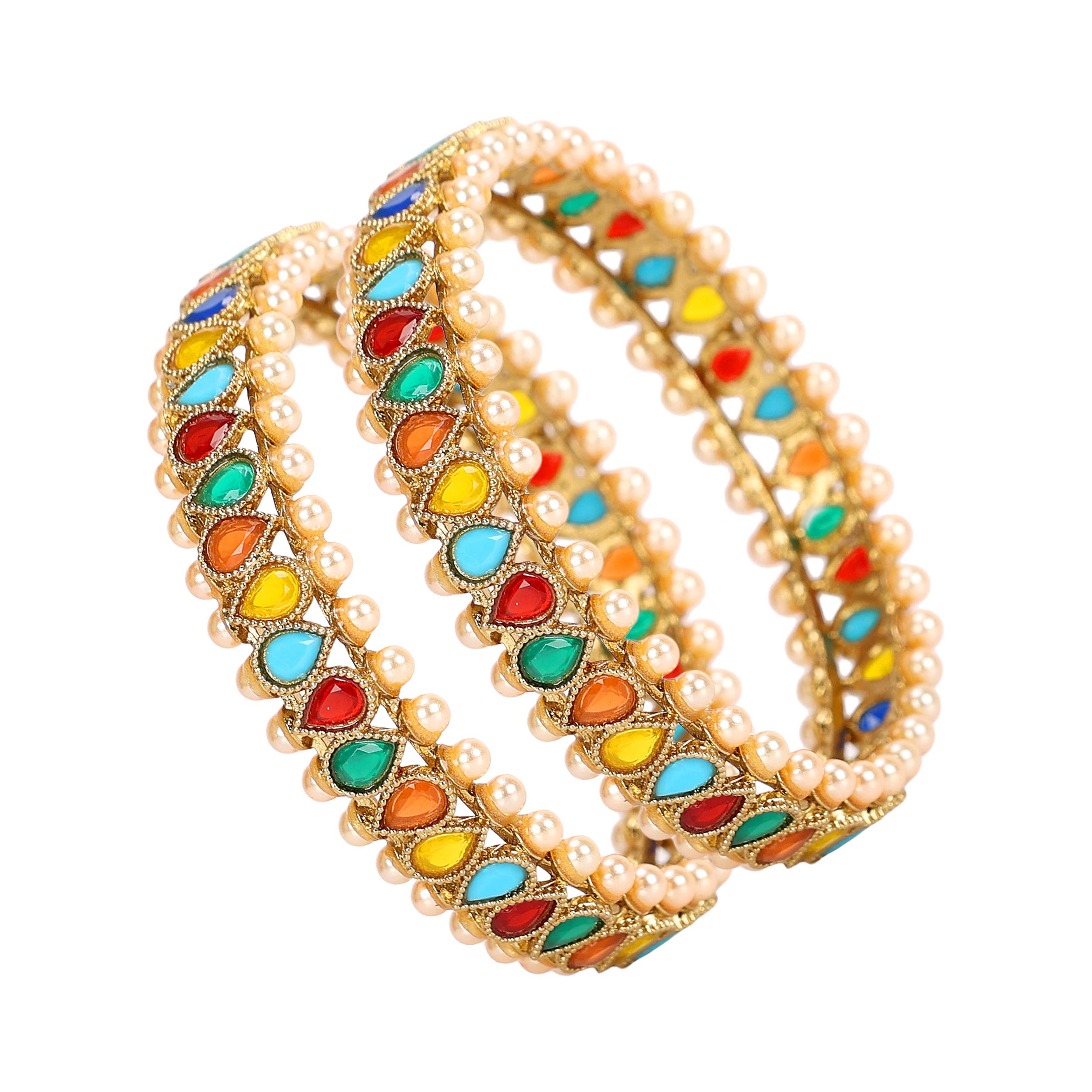 Gold Plated Bangles Set for Women (2.6)