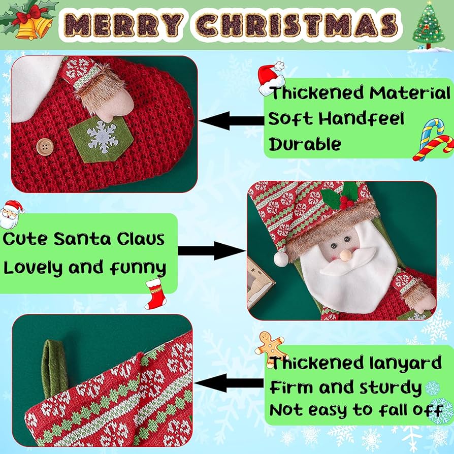 Amazon.com: 18” Christmas Stockings, Santa Christmas