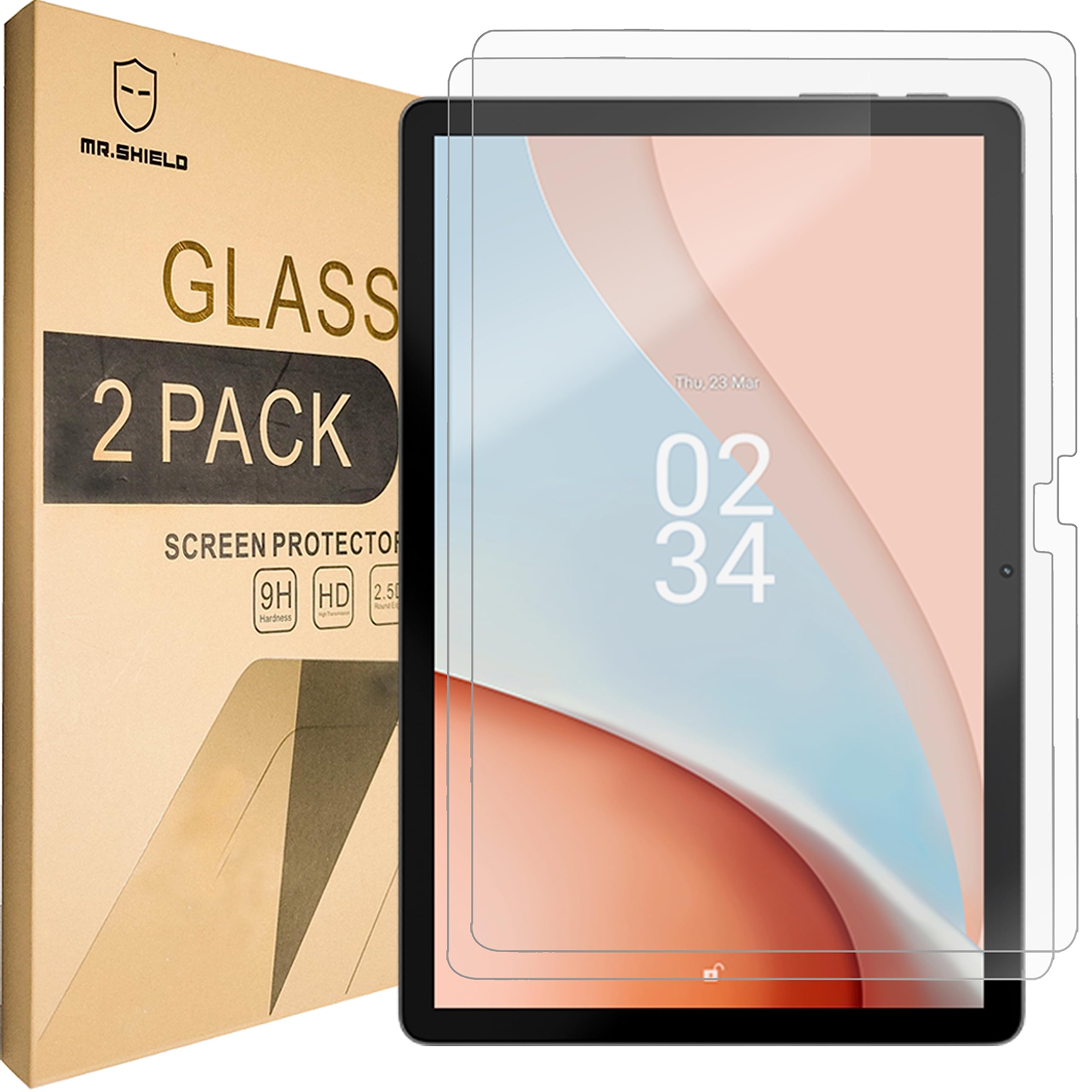 Mr.Shield Pellicola Protettiva In Vetro Temperato Per Tablet SUAAT S10 10.1" - 2 Pezzi, 9H, Anti-impronta, Senza Bolle