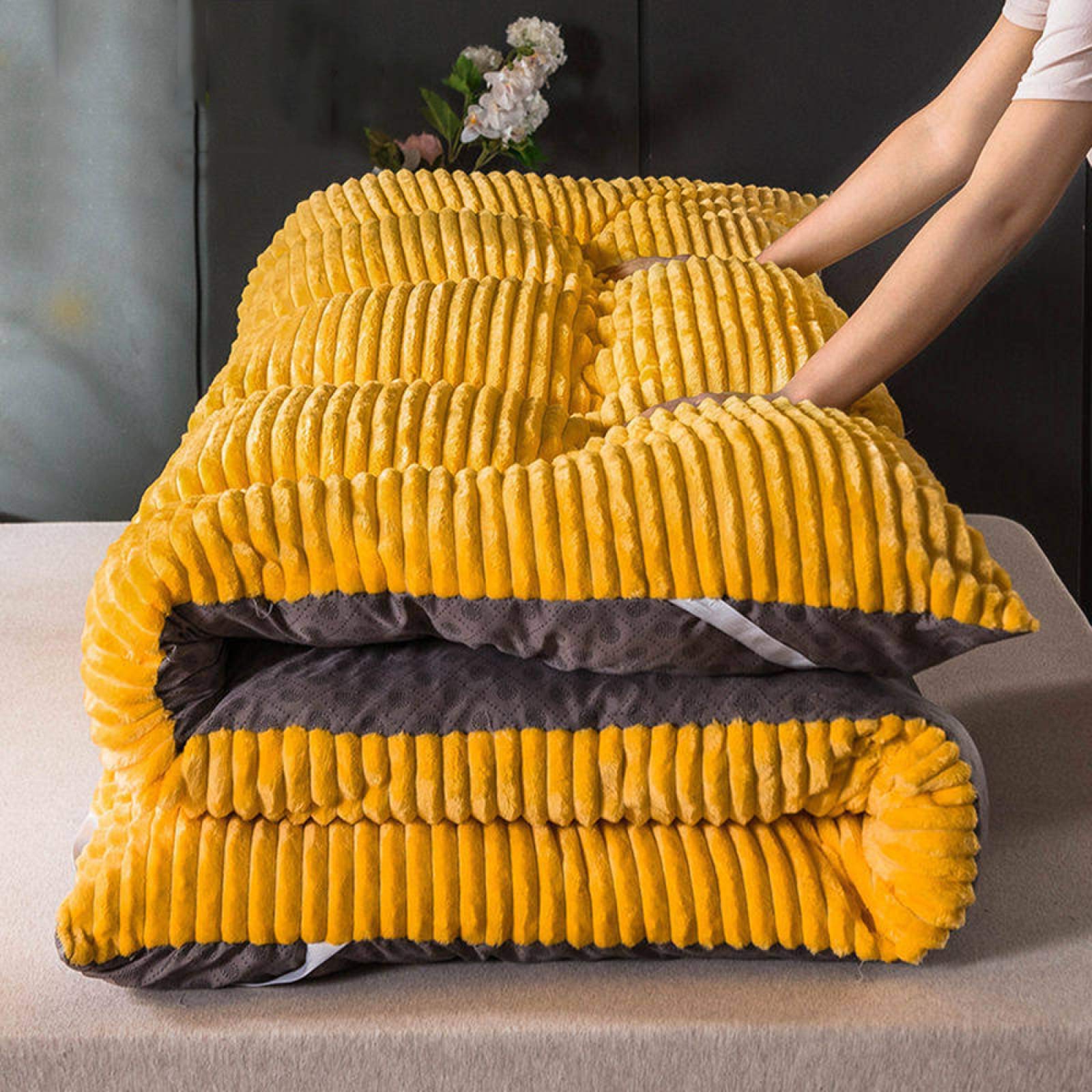 Futon Matratze Doppel Einzel Japanische, Japanische Bodenmatratze Schlafen Tatami Matte Roll Up Camping Matratze Bodenliege Bettsofas Und Sofas, Grau, 180*200cm