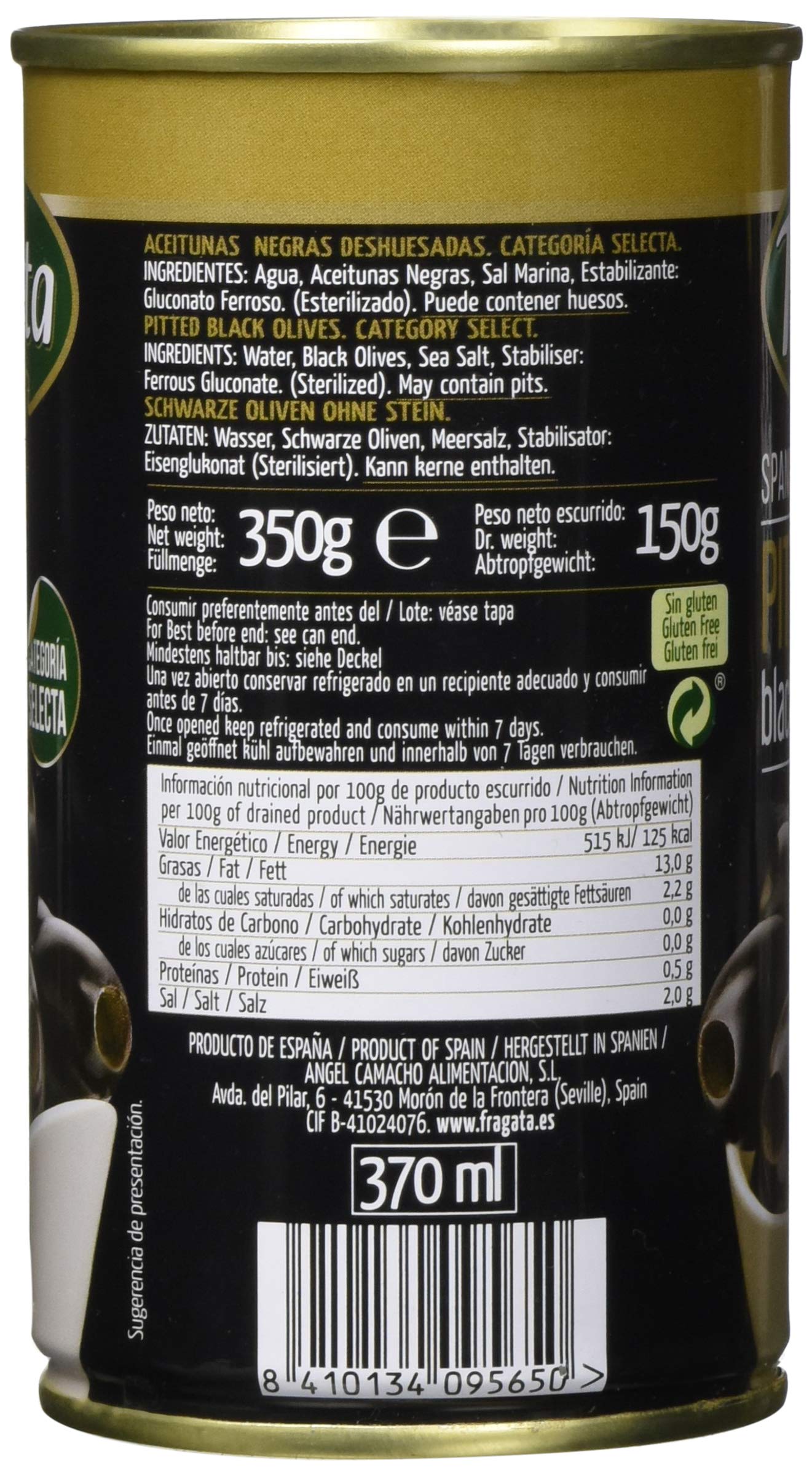 Aceitunas Negras Sin Hueso 350 G