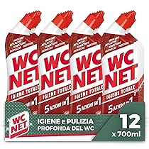 Wc Net Igiene Totale Gel per Sanitari e Superfici, Pulitore Liquido per Wc, 700 ml x 12 confezioni