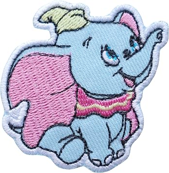 Octory Dumbo Iron On Patches for Clothing Saw On/Iron On Embroidered Patch Applique for Jeans, Hats, Bags