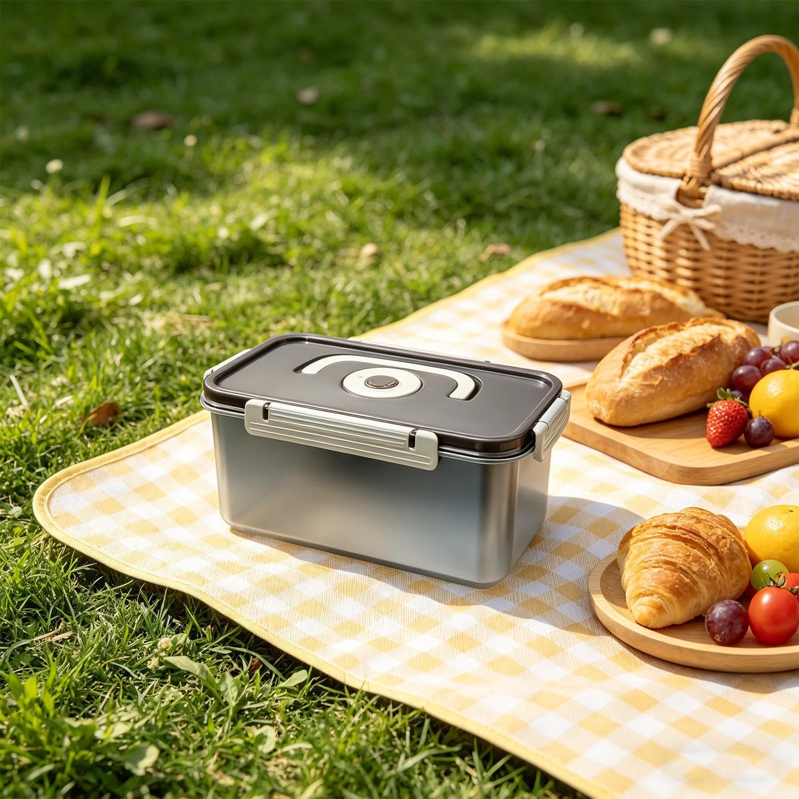 Brot Lagerbehälter | Tragbarer Lebensmittelbehälter Organizer,Brot Aufbewahrungsbox,Geeignet Für Küche, Camping, Wanderungen, Bergsteigen, Reisen, Arbeitsplatz, Schulgebrauch Und Picknicks