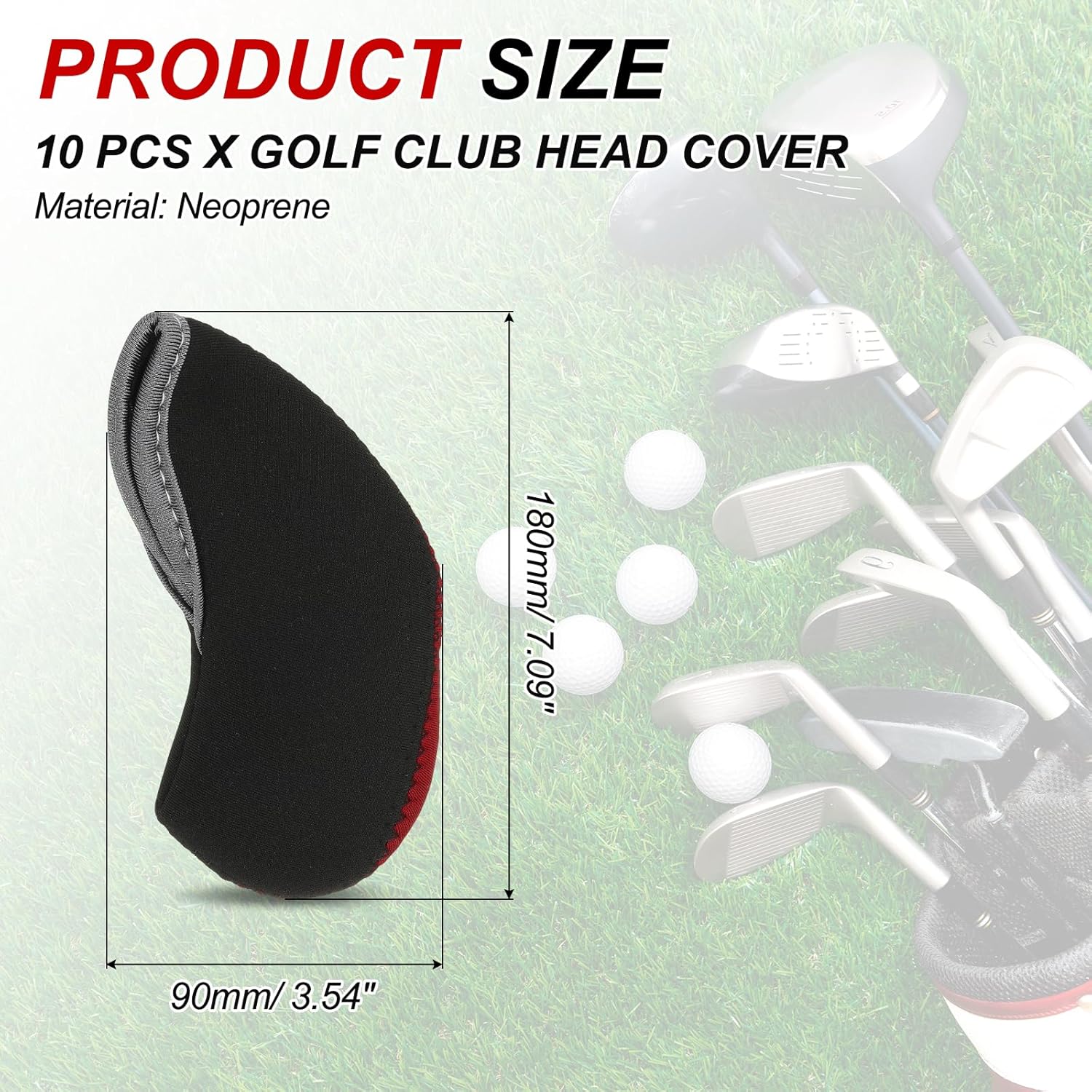 PATIKIL Golf Club Head Cover, Number Golf Club Irons Covers with Hole Neoprene Driver Headcover Golf Lovers Gifts for Me