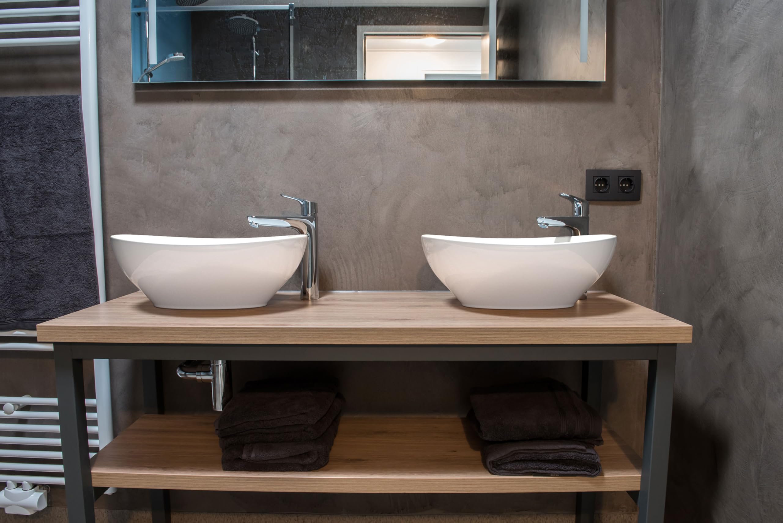 Elegante piccolo lavabo ovale con effetto loto per bagno e bagno degli ospiti - waschbecken24 (41x33x14cm, bianco / A99)