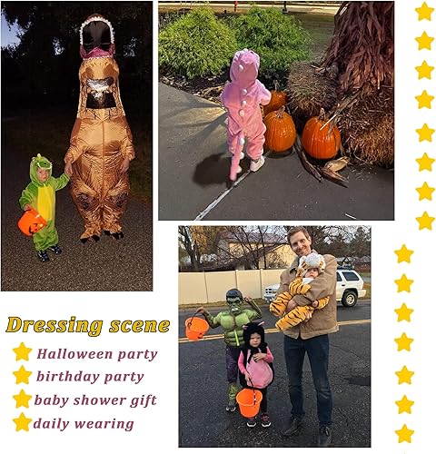 Miniatura 8 de TONWHAR - Mameluco con capucha, fantástico disfraz infantil de varios animales, como tigre o dinosaurio