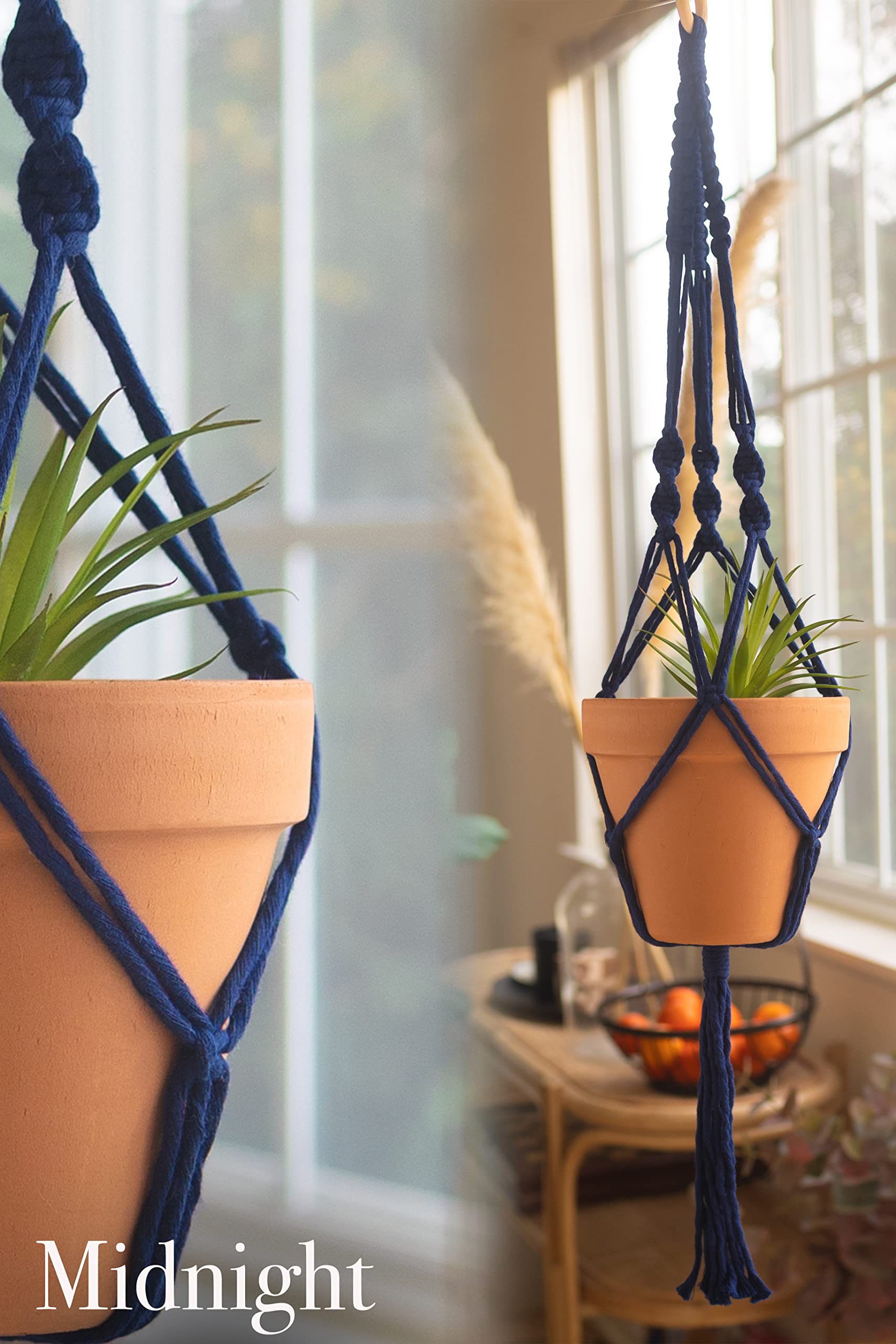 Kit de macramé, hace 3 ganchos de plantas para adolescentes y adultos principiantes, suministros de manualidades para proyectos de arte bohemio, 3 cordones de macramé de color personalizado, anillos