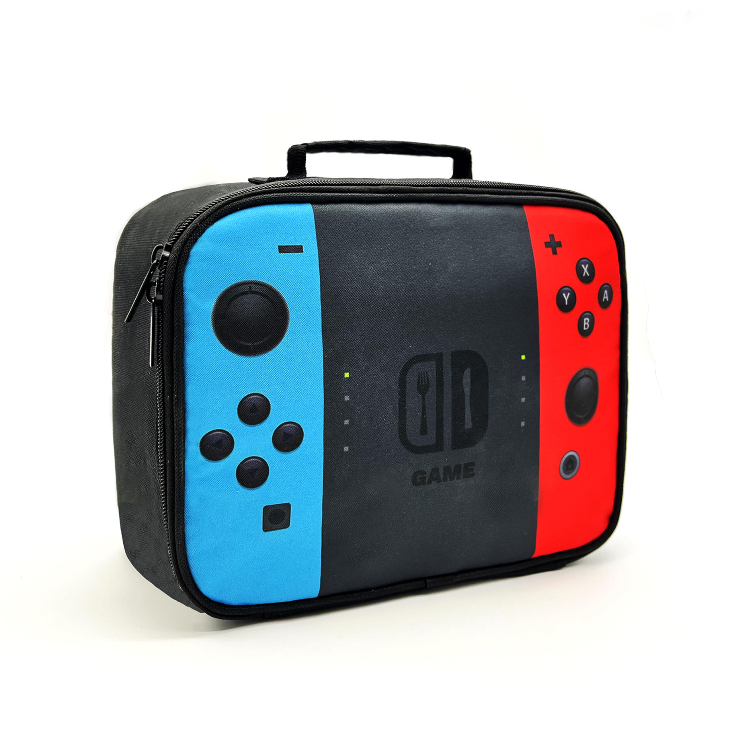 YOZIRIBO Boys Lunch Bags, Gamer Lunch Bag for Kids Boys, Video Game Lunch Box, Reusable Lunch Boxes, Large Capacity Tote Bag for School, Work, Picnic, Travel. (Red & Blue)