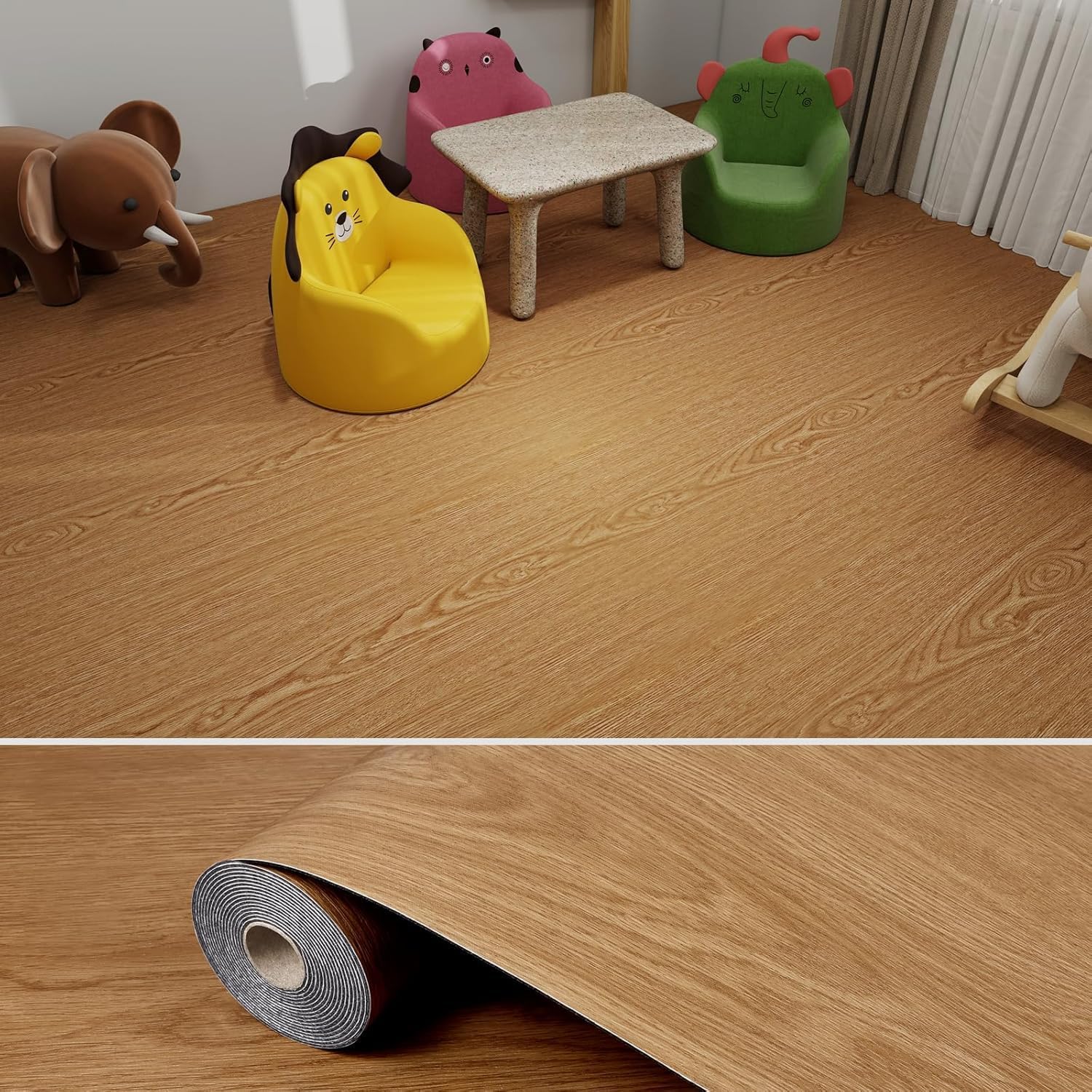 SUNBIRD Flooring Tile Peel & Stick Floor Self Adhesive Vinyl Plank Waterproof Tile Sticker for DIY Bedroom, Living Room, Kitchen 15.24 x 91.44 cm (1)-image-29