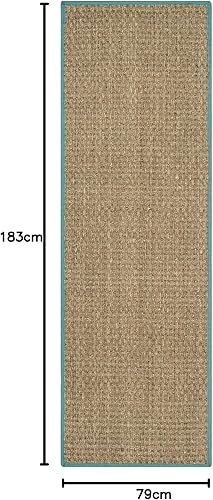 Vista 657 de Safavieh NF114A Natural Fiber Collection - Alfombra de fibras naturales de patrón trenzado, varios colores (5 x 8 pies), Fibras naturales, azul