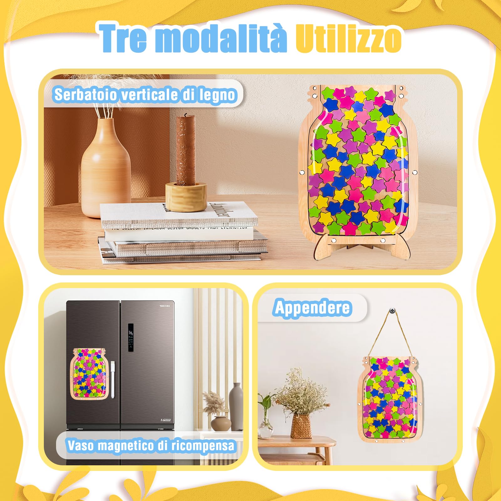 Barattolo di Ricompensa con Magnetico per bambini Barattolo Premio Stella per Il Buon Comportamento Adatto Agli Insegnanti per Essere Utilizzato in Classe a Casa e a Scuola