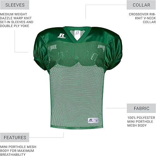 Miniatura 5 de Russell Athletic Boys Russell Athletic Boys Stock Practice Jersey Youth Football Gear & Training Equipment for Practice & Games