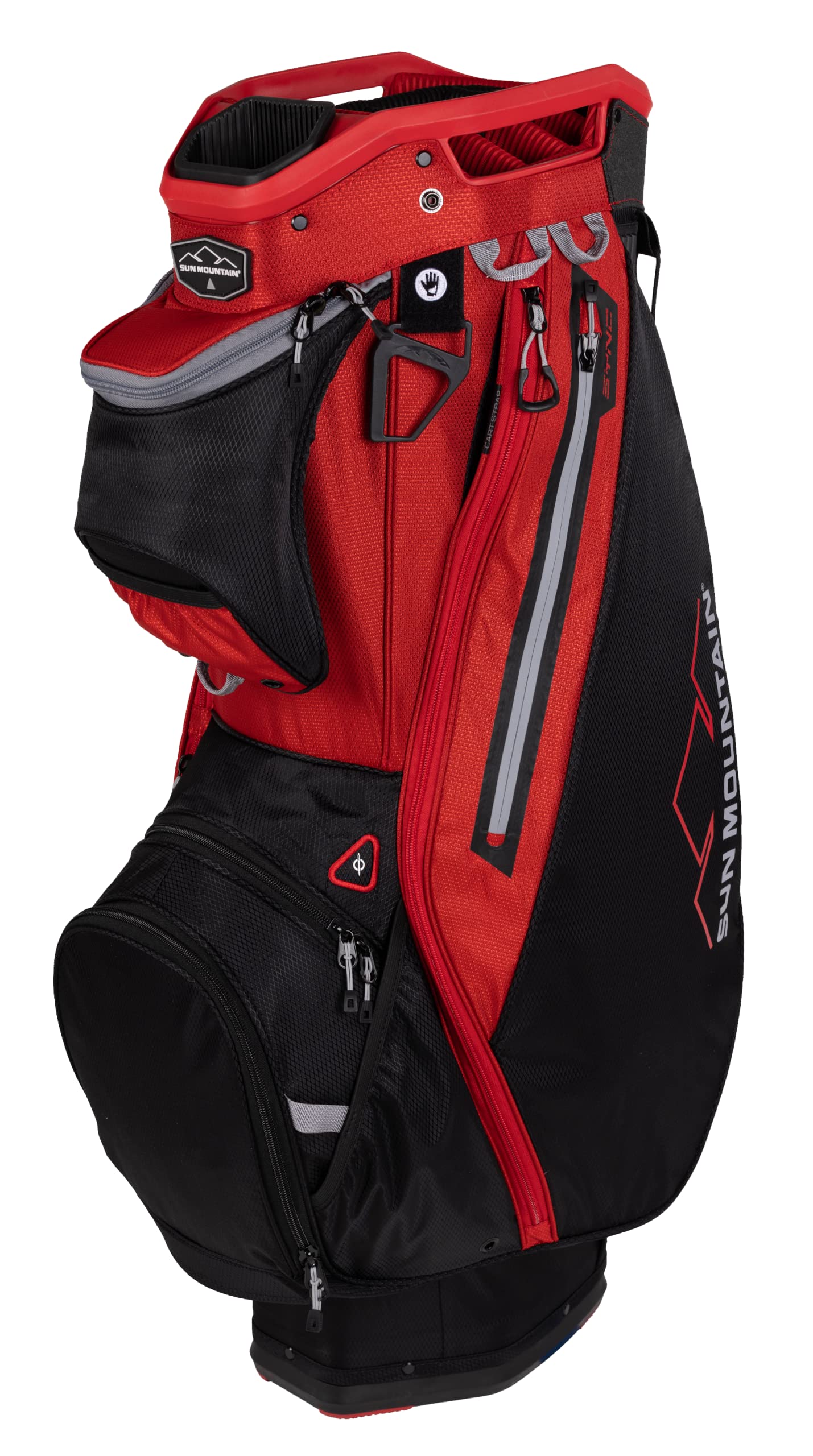 Sun MountainMens 2023 Sync Golf Cart Bag with 14 Way dividers (Black/Red/Cadet)