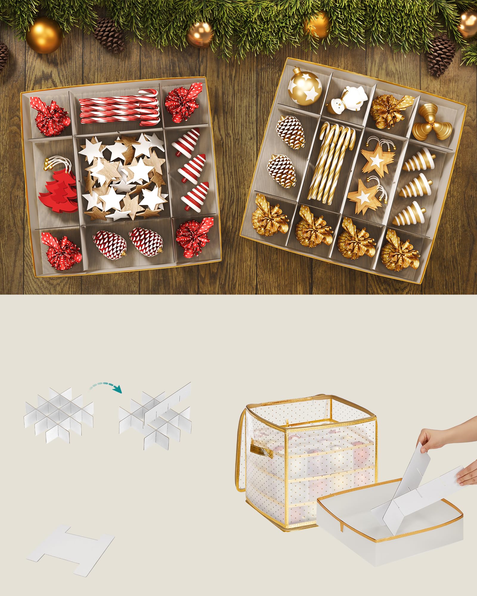 CKB Ltd - Opbergtas Opberghoes Kerstboom Tas Zak Voor Kunstkerstbomen Kunstkerstboom Met Handvatten En Afsluitbare Rits Ook Voor Kleding Opbergen Kerst Opbergbox Kerstballen