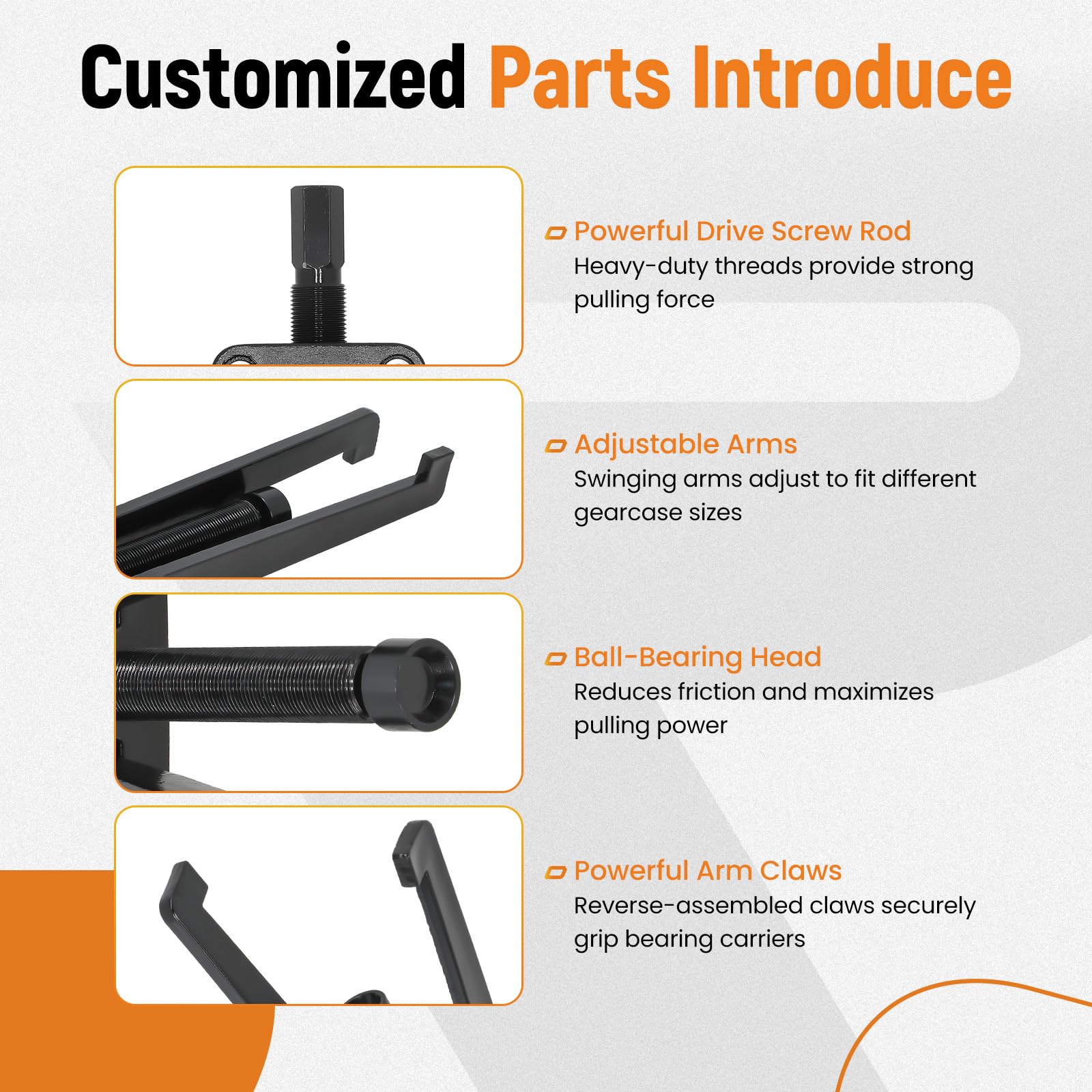 maXpeedingrods Estrazione cuscinetti inferiori con bracci regolabili per Yamaha Johnson Evinrude Mercury Honda Mercruiser Compatibile con la maggior parte dei differenziali 115 CV e superiori