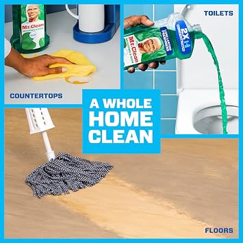 Mr. Clean All Purpose Cleaner, Floor Cleaner for Mopping Home, Bathroom, Kitchen, Cleaning Liquid for Mop & Bucket, Cleaning Supplies, Multi-Surface Dilutable, Meadows & Rain, 41oz