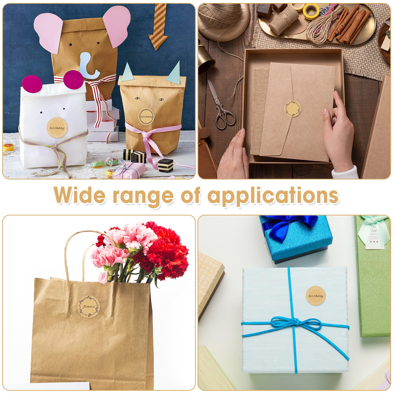 Pegatinas De Papel Kraft Redondas En Blanco, Etiquetas Para Regalo Hechas A  Mano Pegatinas De Sellado, image size:1600x1600