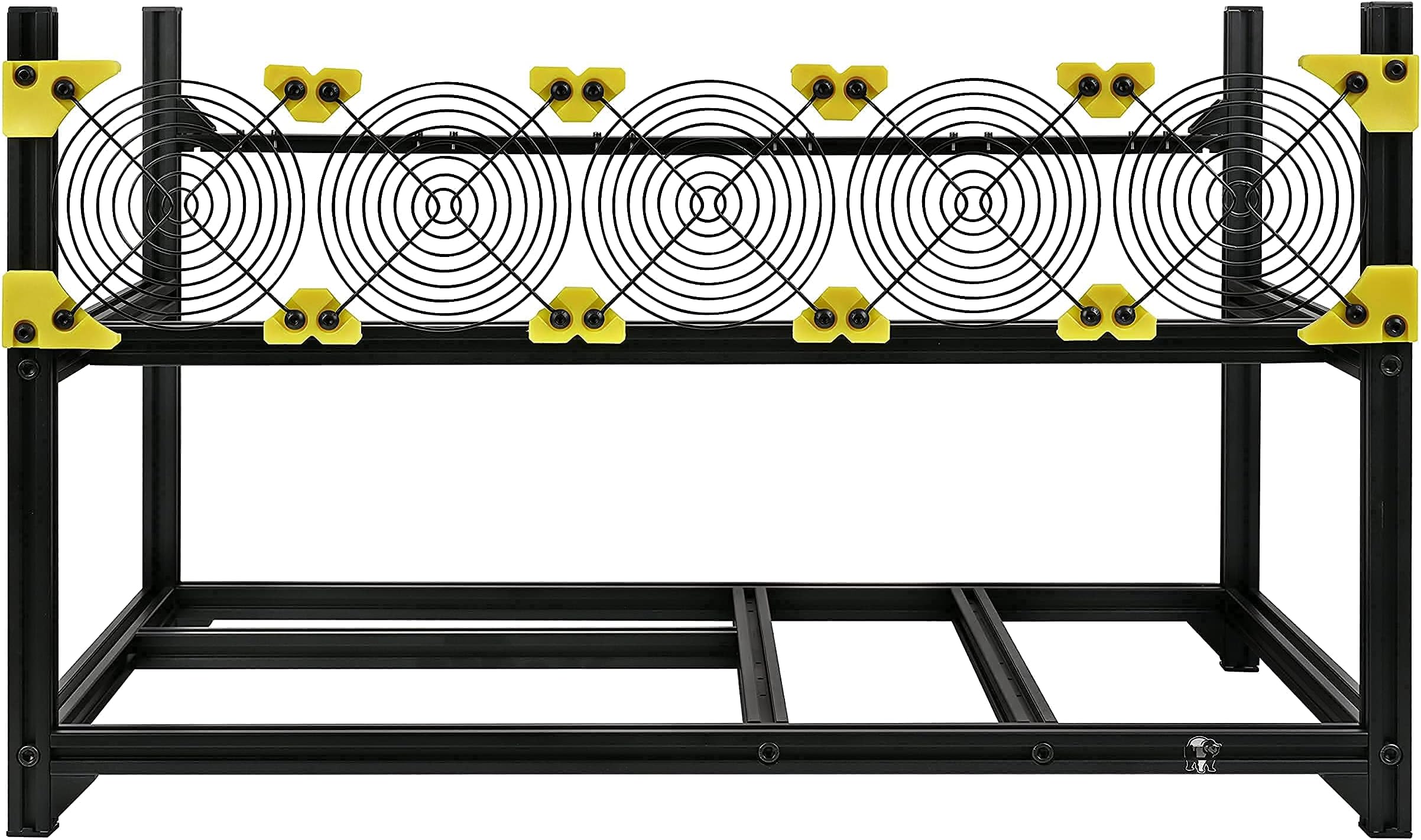 Bleev.In Aluminum 6GPU Stackable Mining Case Rig Open Air Frame For ETH/ETC/ZCash (Black without fans)