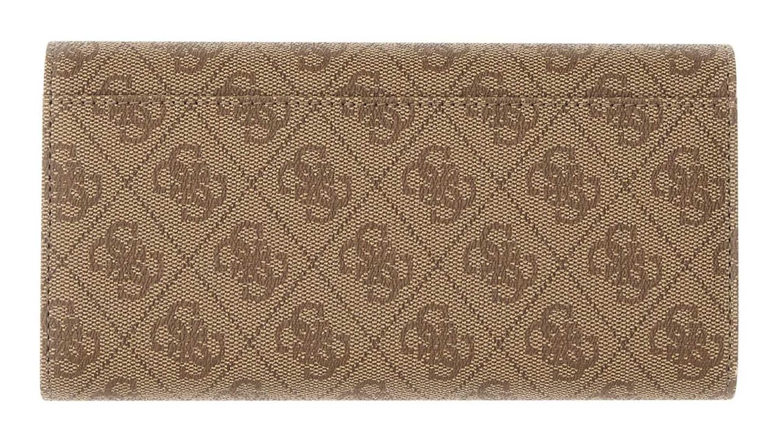 GUESS portafoglio Laurel II SLG Flap Organizer Latte Logo marrone chiaro